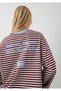 Striped Burgundy T-Shirt 1620065-A7583 - 6