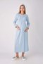Maternity and Postpartum Nightgown Set, 2-Piece, with Lace Panels, Buttoned, Nursing-Friendly, Jacquard Fabric. - 7
