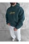 Hooded Oversized Premium Sweatshirt with Embroidered Sabır Design. - 4