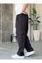 Tech Fabric Cargo Pocket Baggy Pants t Black - 2