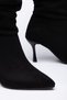 Umay Women's Black Suede Ruched Pointed-Toe Stiletto Heel Boots. - 3