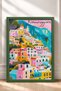 Riomaggiore Pastel-Colored Houses Framed Painting, Italy Poster, Living Room, Kitchen, Wall Decor, Itp159. - 3