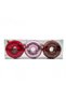 3-Piece Donut-Shaped Christmas Tree Ornament Set – Decorative Fir Tree Ornament Set with Red, Pink, and Brown Glittery Sequins - 4