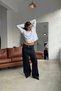 Raw Series Striped Navy Blue Baggy Jeans for Women - 2