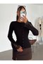 Black Knit Cardigan with Lace Detail - 0207