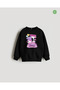 Kuromi Printed 3-Thread Brushed Cotton Girls' Sweatshirt
