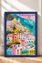 Riomaggiore Pastel-Colored Houses Framed Painting, Italy Poster, Living Room, Kitchen, Wall Decor, Itp159. - 3