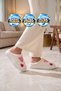 Akınalbella Women's Warm, Patterned White-Pink House Slippers with Wool Lining E451.Z.0061 - 3