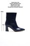 Zrcb2 Premium Navy Blue Patent Leather Winter Boots with Thick Heel and Zipper (7cm) - 4