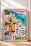 Riomaggiore Pastel-Colored Houses Framed Painting, Italy Poster, Living Room, Kitchen, Wall Decor, Itp159. - 3