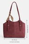 Alvera Women's Shoulder Bag, Tote Style, Suede-Look, with Scarf Detail, Burgundy. - 5