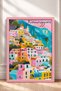 Riomaggiore Pastel-Colored Houses Framed Painting, Italy Poster, Living Room, Kitchen, Wall Decor, Itp159. - 3