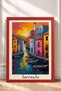Sorrento Pink and Blue Facade Houses Framed Poster, Italy Poster, Living Room, Kitchen, Wall Decor, Itp144. - 3