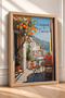 Five Terre Terrace with Orange Tree Framed Painting, Italy Poster, Wall Decor, Itp169. - 2