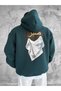 Hooded Oversized Premium Sweatshirt with Embroidered Sabır Design.