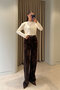 Premium Flock Printed Jeans - Light Brown - 2