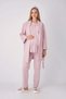 Maternity Pajama Set with Robe, 3-Piece Set, Lace Panel, Buttoned, Nursing-Friendly, Jacquard.