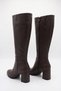 Women's Brown Chunky Heel Knee-High Long Boots - 5