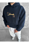 Hooded Oversized Premium Sweatshirt with Embroidered Sabır Design. - 4