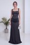 Women's Corset-Style Draped Long-Sleeved Satin Evening Dress, Available in Black, Burgundy, White, and Baby Blue. - 3