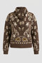 Authentic Patterned Shawl Knit Sweater - Coffee-Ekru