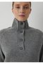 Wool Blend Half-Buttoned Grey Sweater 1720012-83096 - 7