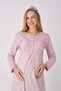 Maternity and Postpartum Nightgown Set, 2-Piece, with Lace Panels, Buttoned, Nursing-Friendly, Jacquard Fabric. - 6