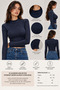 Women's Glittery Half Turtleneck Ribbed Knit Crop Top - 4