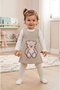 Baby Girl Knit Dress with Bear Pattern (Dress Sold Separately).