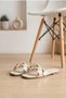 Women's Flat Sandals with Large Stud Details and a Square Toe. - 2