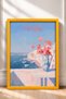 Portofino Coast and Poppies in a Pitcher – Framed Painting, Italy Poster, Wall Decor, Itn016. - 3