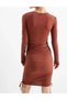 Rochie scurta, maro - 4