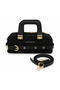 Women's Two-Tone Clutch Bag and Shoulder Bag with Gold Buckle Detail - 3