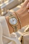 Original Women's Watch - 3 Atm Water Resistant - Gold, Silver, and Green Steel Strap - Japanese Movement - 2-Year Warranty - Stylish Gift Boxed Wristwatch Hmby2084C3