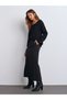 Oval Neck Draped Mercerized Sweater - 3