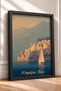 Magnificent Italian Coastal Town and Sailing Boat Framed Painting, Italy Poster, Wall Decor, Itn024. - 2