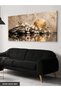 Black Ceramic Stone and Gold-Detailed Floral One-Piece Canvas - Canvas Painting - 3