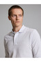 White Slim Fit 100% Cotton Wrinkle-Resistant Polo Neck Basic Sweatshirt 50333998-Vr013 - 2