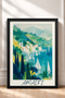 Amalfi Bay and Sailboats Framed Painting, Italy Poster, Living Room, Kitchen, Wall Decor, Itn018. - 3