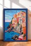 Colorful Houses on the Manarola Cliffs – Framed Painting, Italy Poster, Living Room, Kitchen, Wall Decor, Itp182.