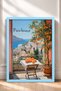 Positano Manzaralı Orange-Themed Framed Painting, Italy Poster, Living Room, Kitchen, Wall Decor, Itp193. - 3