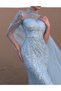 Rochie lunga, albastru deschis - 4