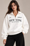 New York New Destination Printed Half-Zip Stand-Up Collar Sweatshirt - 2