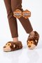 Akınalbella Warm, Lion-Patterned Beige Unisex House Slippers, Model H025.Z.0006.