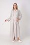 Maternity and Postpartum Nightgown Set, 2-Piece, V-Neck, Button-Down, Nursing-Friendly, Patterned Nightgown. - 2
