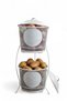2-Tier Metal Potato and Onion Storage - Vegetable Rack - Potato and Onion Basket - White - 6