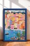 Portofino Harbor and Tropical Plants Framed Poster, Italy Poster, Living Room, Kitchen, Wall Decor, Itp191.