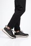 Rubber Sole, Lace-Up, Stylish, Comfortable, Black Men's Casual Walking Shoes 26K559.