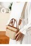 Women's Handbag and Shoulder Bag with Monogram Print, Double Buckle, Stylish, in Vison-Taba Color. - 4
