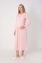 Maternity and Postpartum Nightgown Set, 2-Piece, V-Neck, Button-Down, Nursing-Friendly, Patterned Nightgown. - 7